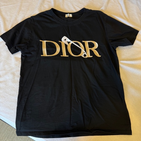 Dior Men’s Embroidered Logo Black T-shirt Size Small - Picture 1 of 15